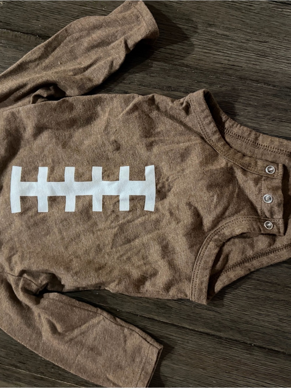 Carter's Brown Bodysuit with White Football Graphic